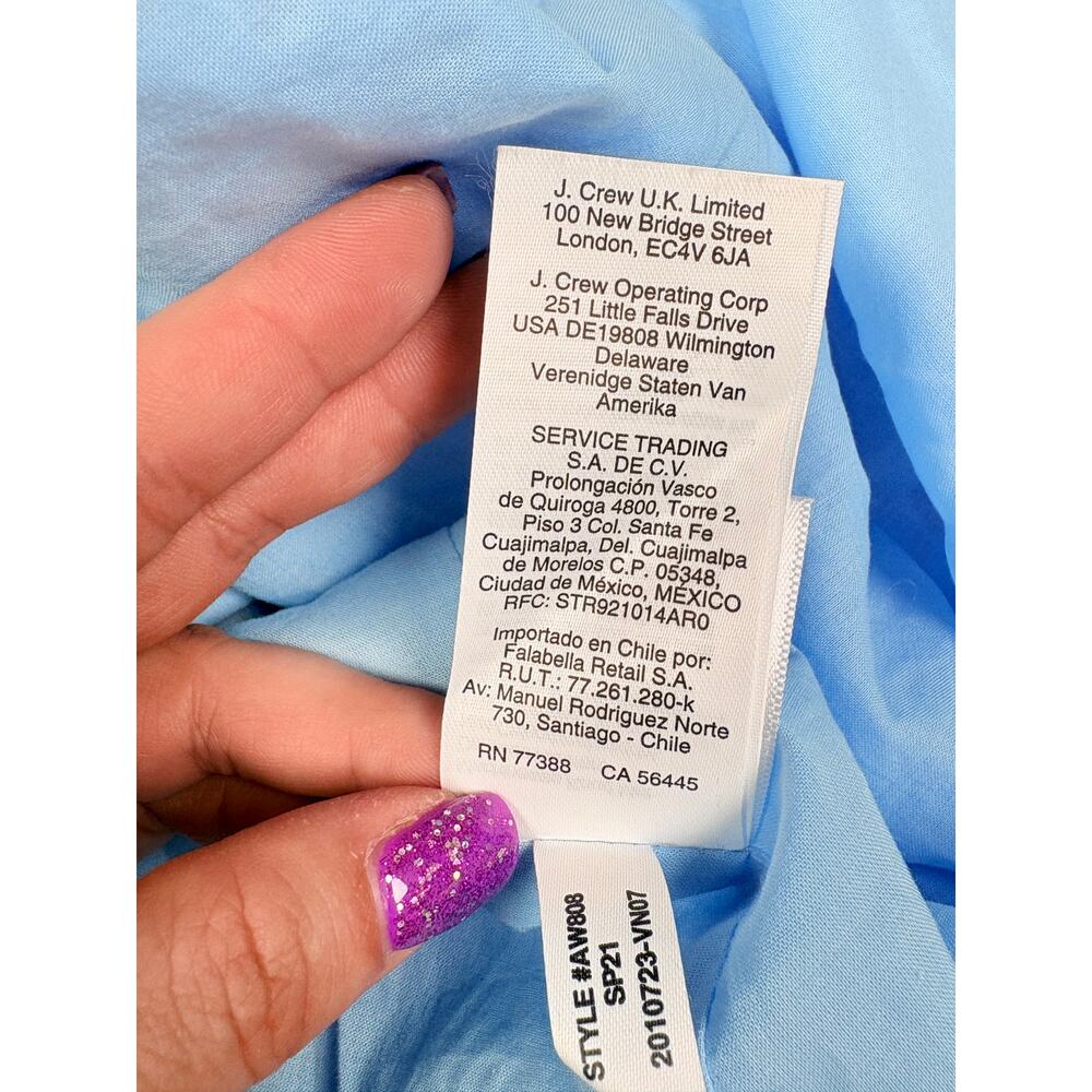 J.Crew Re-Imagined Blue Eyelet Midi Maxi Dress Button Front Cottagecore Coastal - Picture 13 of 16